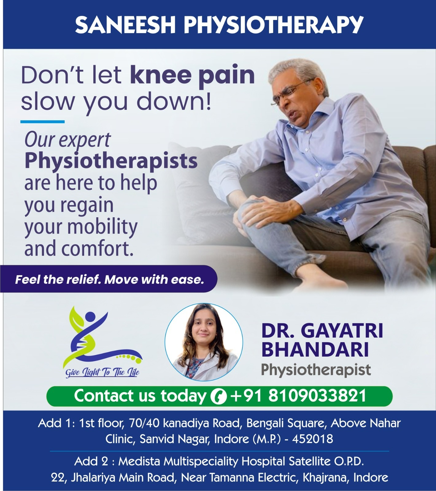 Knee Pain Physiotherapy Center in Bengali Square Indore